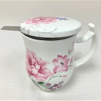Floral Mug with Infuser Basket